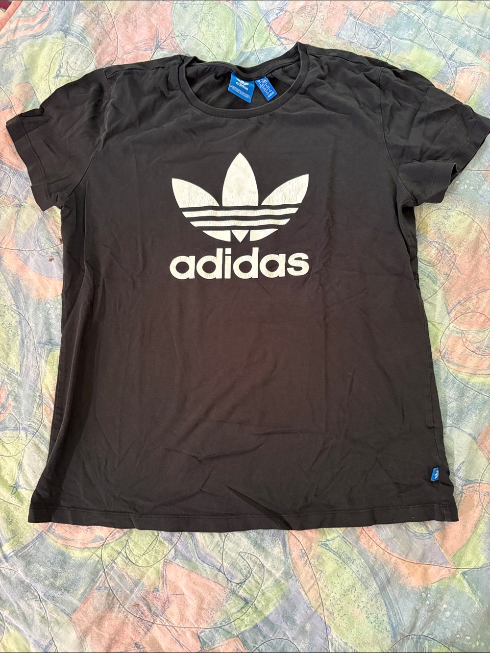 adidas Black Tee with White Trefoil Logo